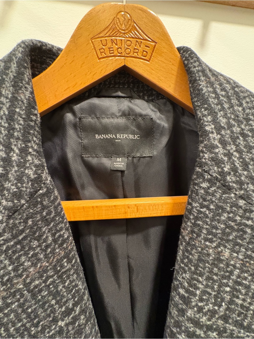 Banana Republic Gray Plaid Pea Coat - Picture 2 of 3